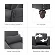 Coventry Accent Chair with Arms in Charcoal Gray Herringbone Fabric