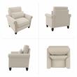 Coventry Accent Chair with Arms in Cream Herringbone Fabric
