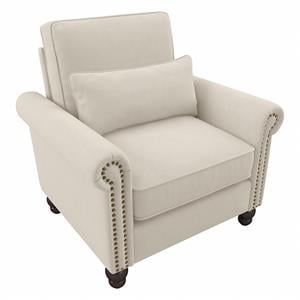 coventry accent chair with arms in cream herringbone fabric