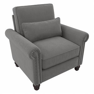 Coventry Accent Chair with Arms in French Gray Herringbone Fabric