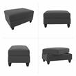 Coventry Upholstered Storage Ottoman in Charcoal Gray Herringbone Fabric