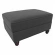 Coventry Upholstered Storage Ottoman in Charcoal Gray Herringbone Fabric