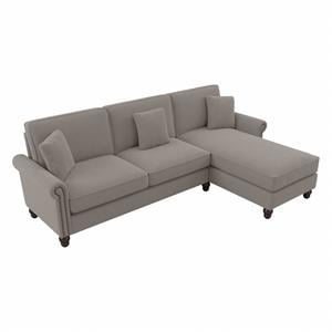 coventry 102w sectional with rev. chaise in beige herringbone fabric