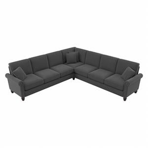 coventry 111w l shaped sectional in charcoal gray herringbone fabric