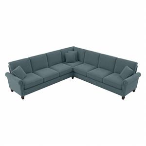 coventry 111w l shaped sectional in turkish blue herringbone fabric