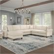 Coventry U Shaped Sectional with Rev. Chaise in Cream Herringbone Fabric