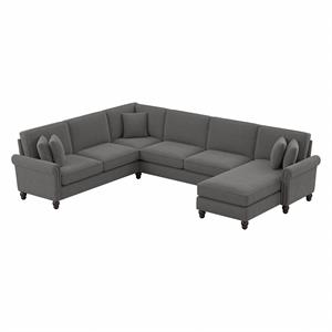 coventry u shaped sectional with rev. chaise in french gray herringbone fabric