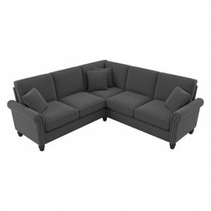 Coventry 87W L Shaped Sectional in Charcoal Gray Herringbone Fabric