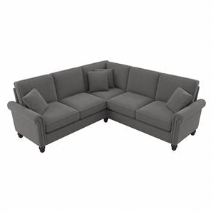 Coventry 87W L Shaped Sectional in French Gray Herringbone Fabric