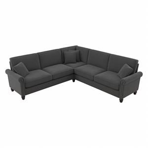 Coventry 99W L Shaped Sectional in Charcoal Gray Herringbone Fabric