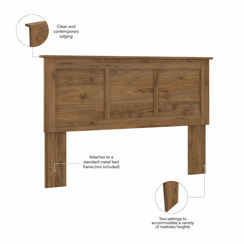 Somerset Full/Queen Size Headboard in Fresh Walnut Engineered Wood