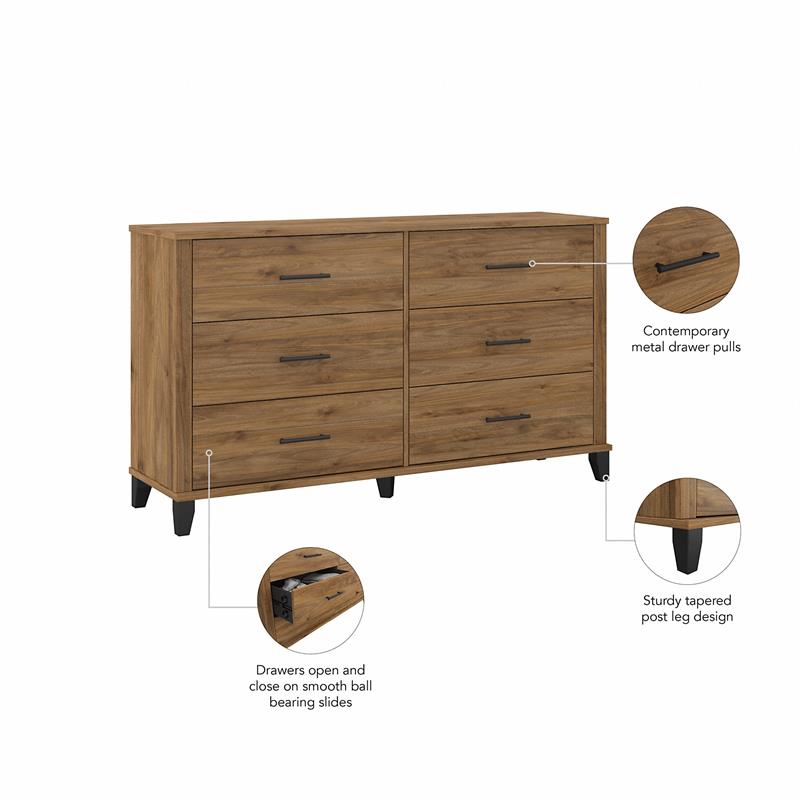 bush furniture somerset 6 drawer dresser