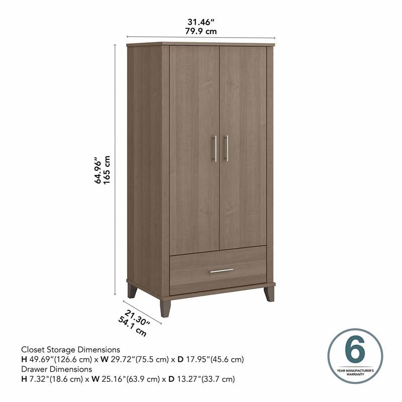 Somerset Tall Kitchen Pantry Cabinet in Ash Gray - Engineered Wood