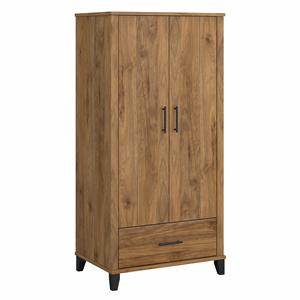 Somerset Tall Storage Cabinet with Doors in Fresh Walnut - Engineered Wood