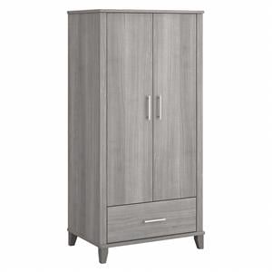 Somerset Tall Storage Cabinet with Doors in Platinum Gray - Engineered Wood