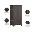 Somerset Tall Storage Cabinet with Doors in Storm Gray - Engineered Wood