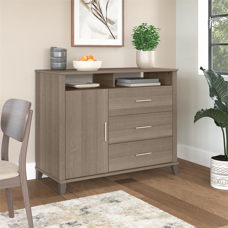 Somerset Tall Sideboard Buffet Cabinet in Ash Gray - Engineered Wood