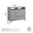 Somerset Tall TV Stand with Storage in Platinum Gray - Engineered Wood