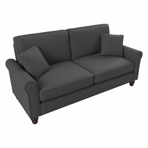 Hudson 73W Sofa in Charcoal Gray Herringbone Fabric