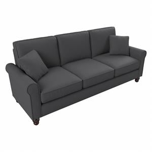 Hudson 85W Sofa in Charcoal Gray Herringbone Fabric