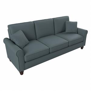 Hudson 85W Sofa in Turkish Blue Herringbone Fabric