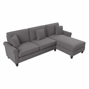 Hudson 102W Sectional Couch with Chaise in French Gray Herringbone Fabric