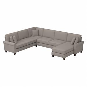 Hudson 128W U Shaped Couch with Chaise in Herringbone Fabric