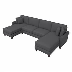 hudson sectional couch with double chaise in herringbone fabric