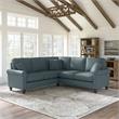 Hudson 87W L Shaped Sectional Couch in Turkish Blue Herringbone Fabric