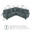 Hudson 87W L Shaped Sectional Couch in Turkish Blue Herringbone Fabric
