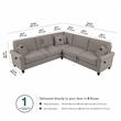 Hudson 99W L Shaped Sectional Couch in Beige Herringbone Fabric