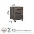 City Park 2 Drawer Mobile File Cabinet in Dark Gray Hickory - Engineered Wood