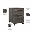 City Park 2 Drawer Mobile File Cabinet in Dark Gray Hickory - Engineered Wood