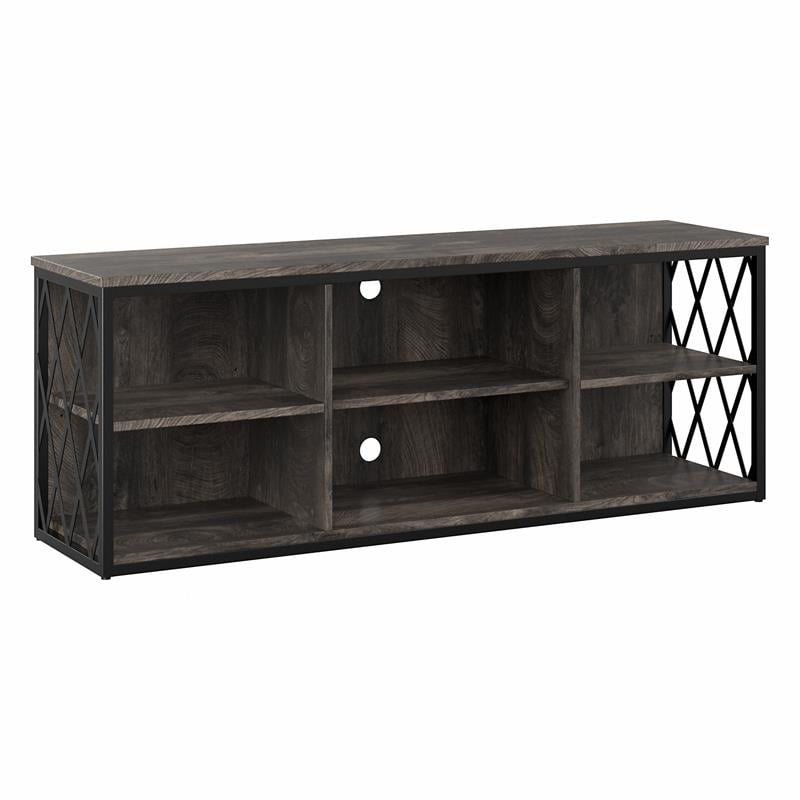 City Park 60W TV Stand for 70 Inch TV in Dark Gray Hickory - Engineered Wood