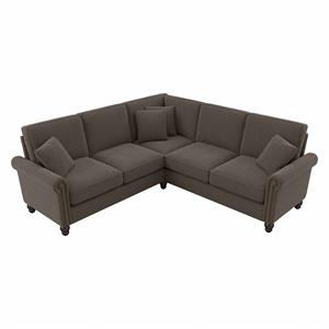 coventry 87w l shaped sectional couch in chocolate brown microsuede