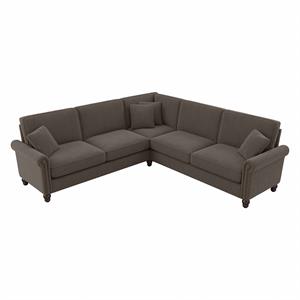coventry 99w l shaped sectional couch in chocolate brown microsuede