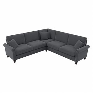Coventry 99W L Shaped Sectional Couch in Dark Gray Microsuede