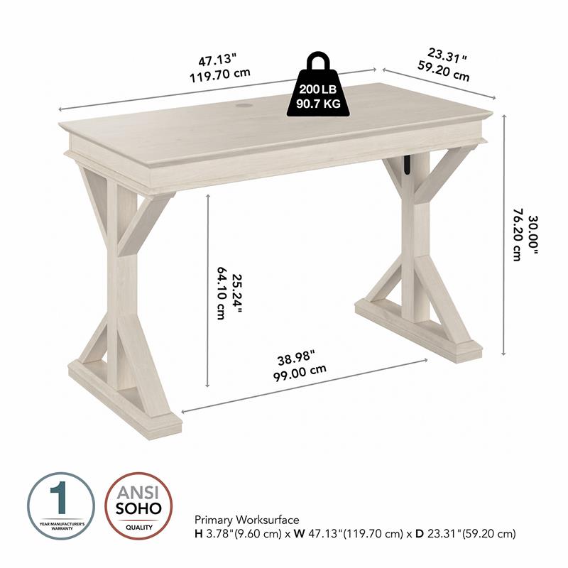 Homestead 48W Writing Desk in Linen White Oak Engineered Wood