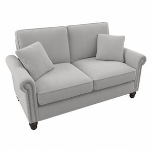 Coventry 61W Loveseat in Light Gray Microsuede