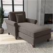 Coventry Chaise Lounge with Arms in Chocolate Brown Microsuede