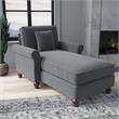 Coventry Chaise Lounge with Arms in Dark Gray Microsuede