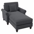 Coventry Chaise Lounge with Arms in Dark Gray Microsuede
