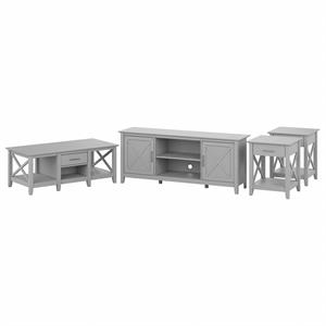 key west tv stand with coffee and end tables in cape cod gray - engineered wood