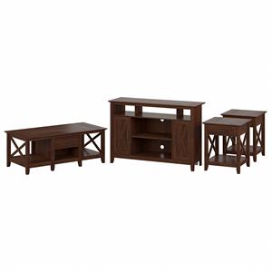 key west tall tv stand with living room tables in bing cherry - engineered wood