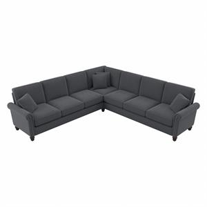 Coventry 111W L Shaped Sectional Couch in Dark Gray Microsuede