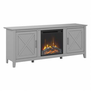 key west electric fireplace tv stand in cape cod gray - engineered wood