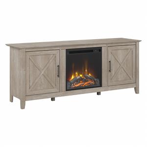 key west electric fireplace tv stand in washed gray - engineered wood