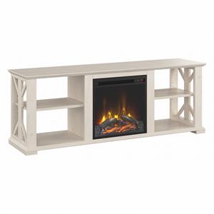 homestead electric fireplace tv stand in linen white oak - engineered wood