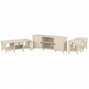 salinas tv stand with coffee and end tables in antique white - engineered wood
