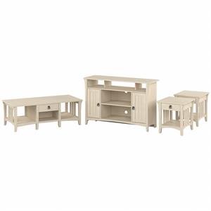 salinas tall tv stand with living room tables in antique white - engineered wood